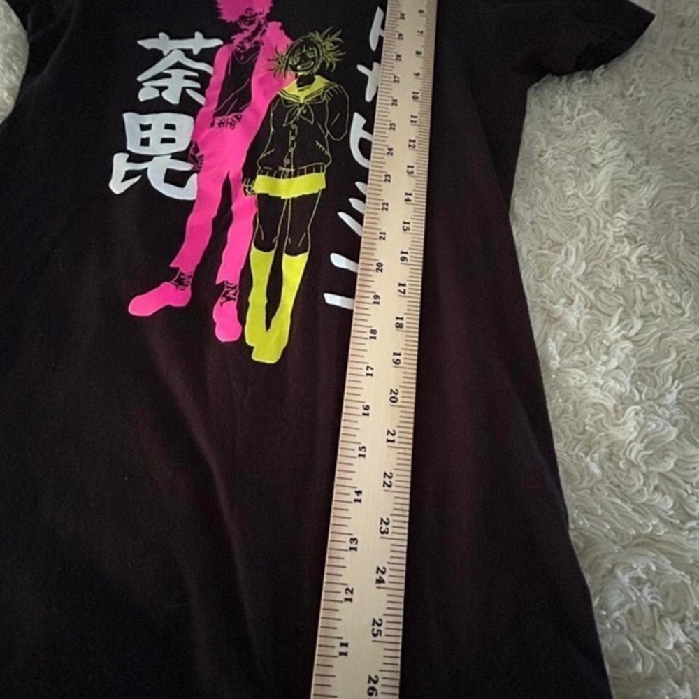 Black anime My Hero Academia T-shirt with pink and yellow accent - Picture 4 of 6